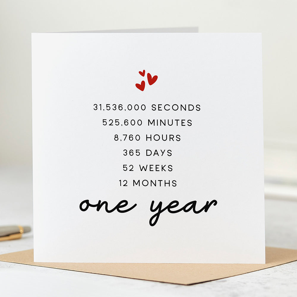 Year Countdown 1st Wedding Anniversary Card ‐ Arrow Gift Co