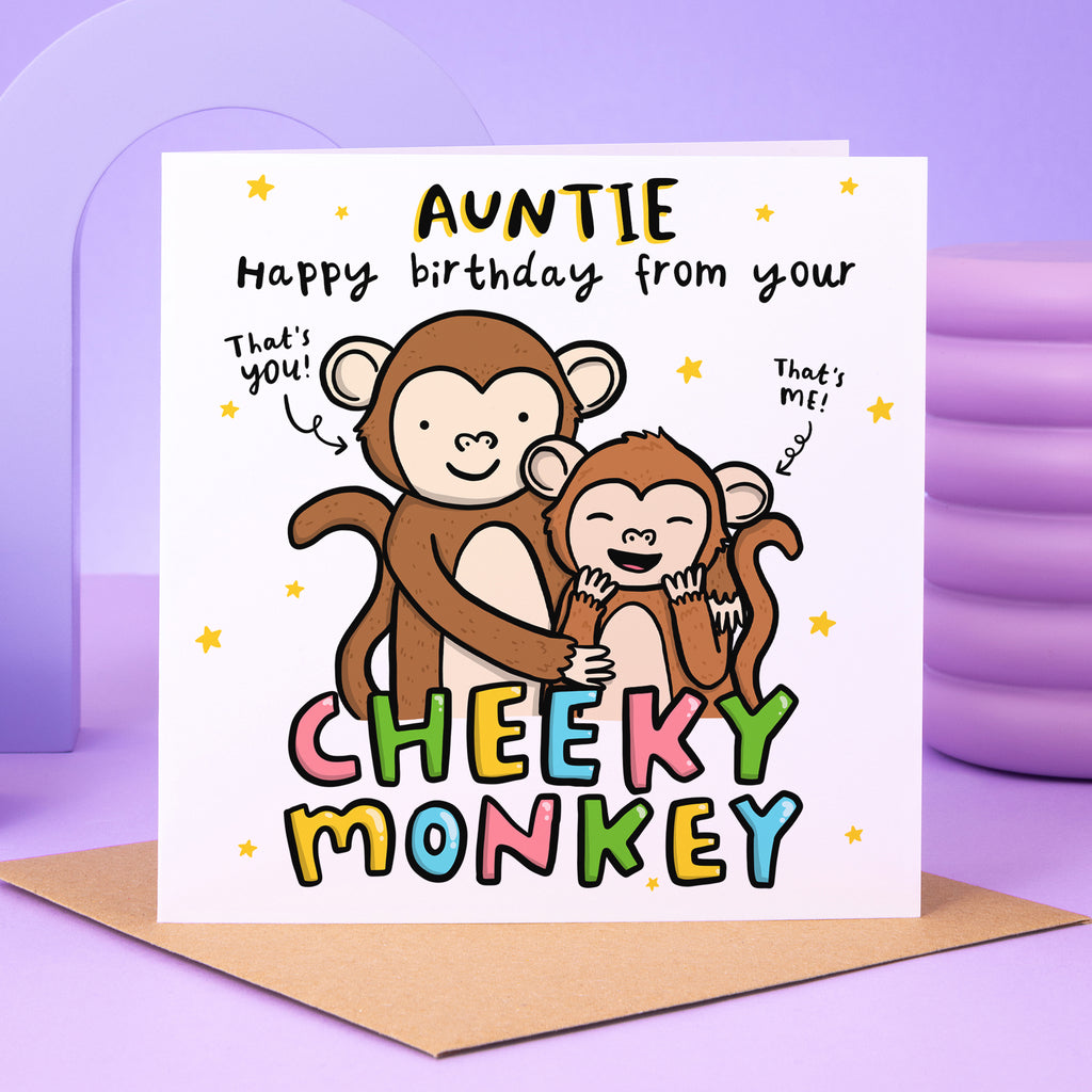 Auntie Cheeky Monkey Birthday Card