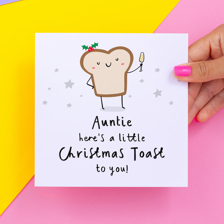 Auntie Christmas Toast Card