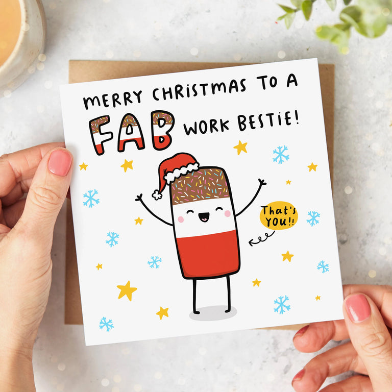 Fab Work Bestie Christmas Card