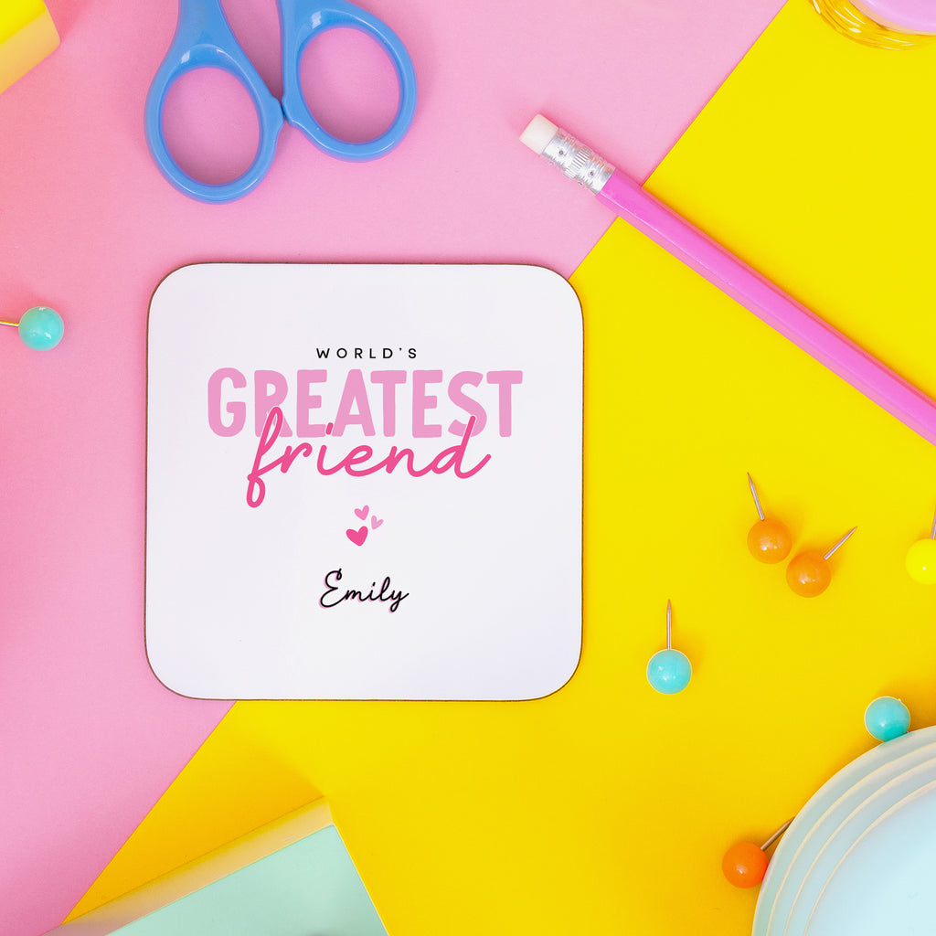 World's Greatest Friend Personalised Name Coaster