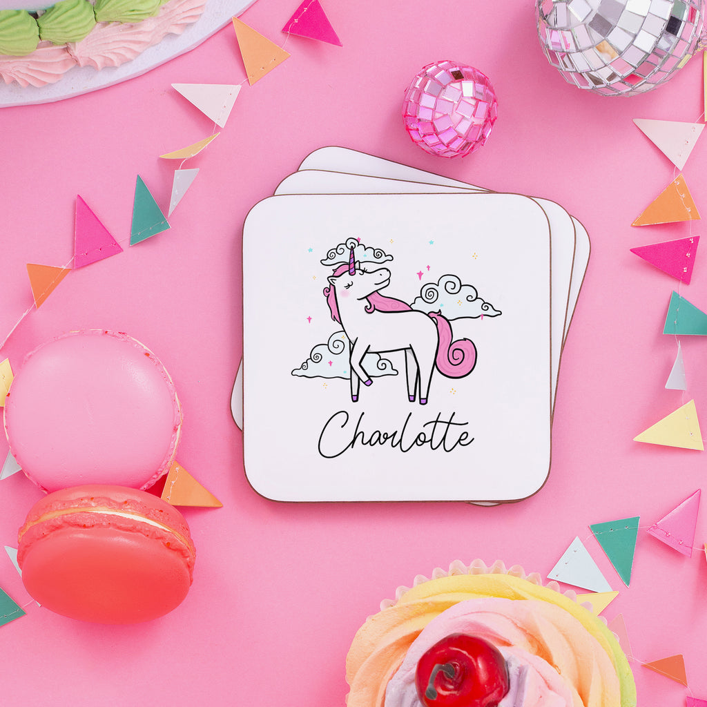 Unicorn Personalised Name Coaster