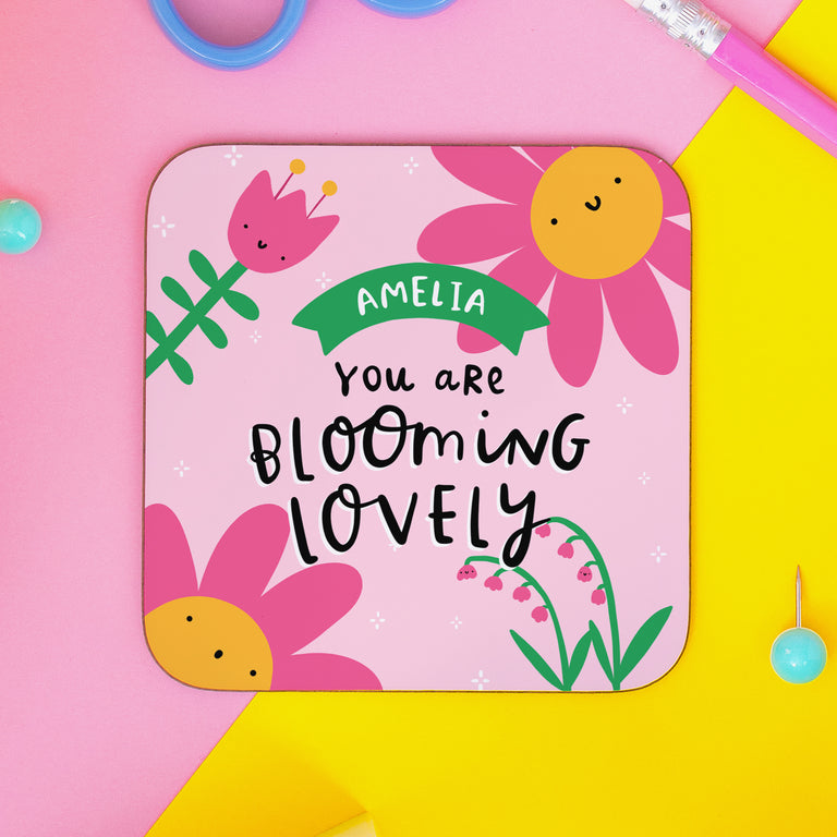 You Are Blooming Lovely Personalised Coaster