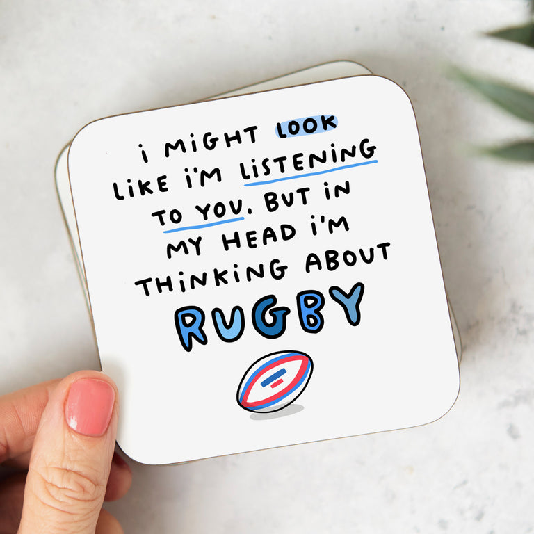 Rugby Thinking About Coaster