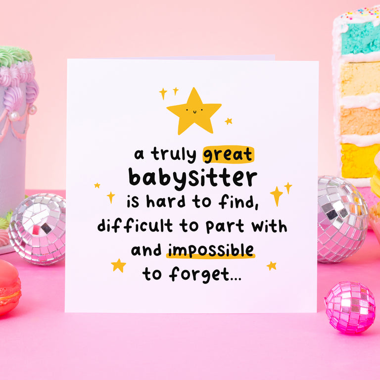 Truly Great Babysitter Thank You Card