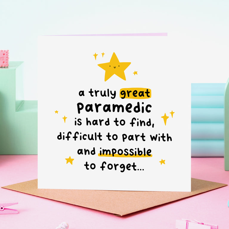 Truly Great Paramedic Thank You Card