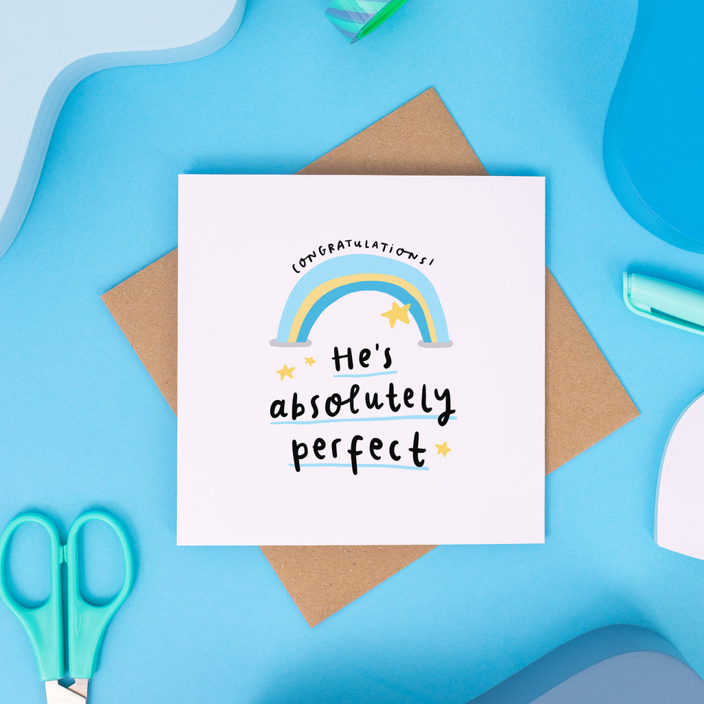 Perfect Boy New Baby Card
