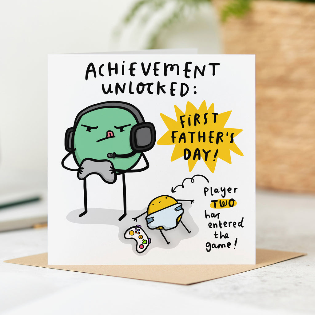 Achievement Unlocked First Father's Day Gaming Card
