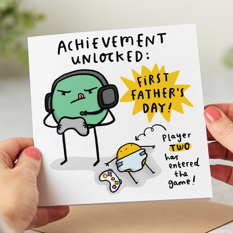 Achievement Unlocked First Father's Day Gaming Card