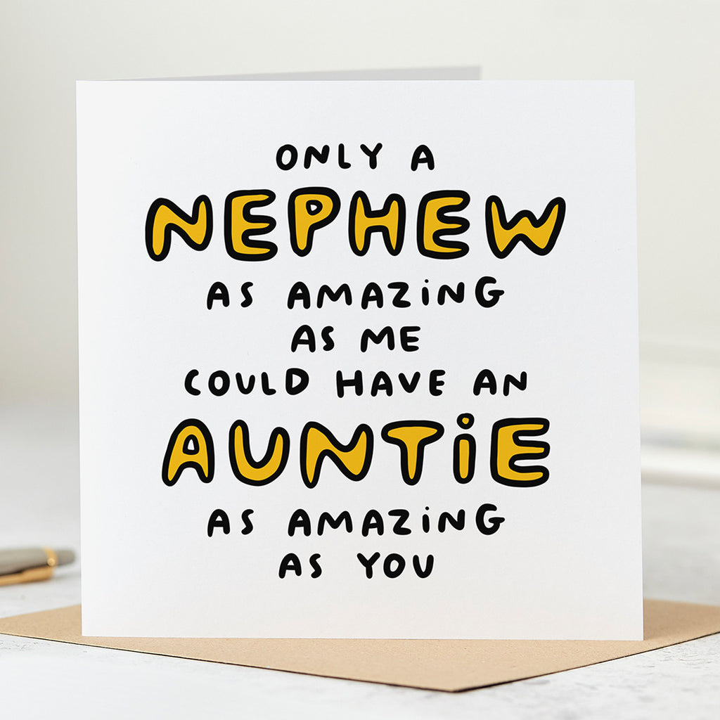 Amazing Auntie from Nephew Birthday Card