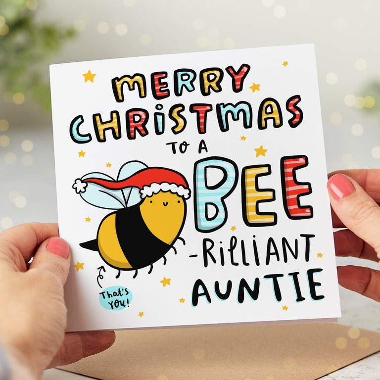 Auntie Bee-rilliant Christmas Card