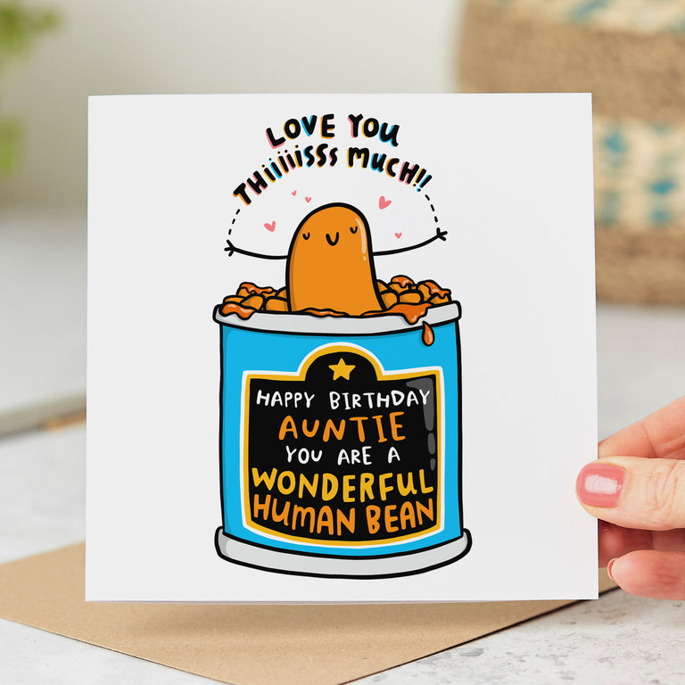 Auntie Wonderful Human Bean Birthday Card