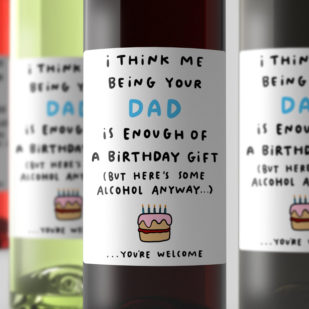 Dad Enough Birthday Wine Label