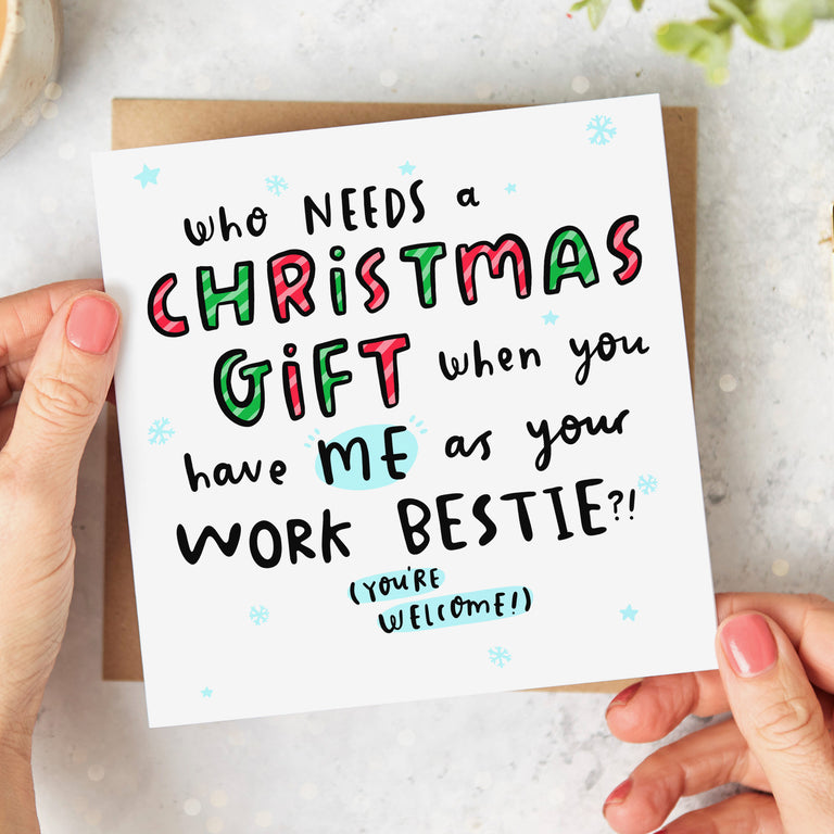 Work Bestie As Your Gift Christmas Card