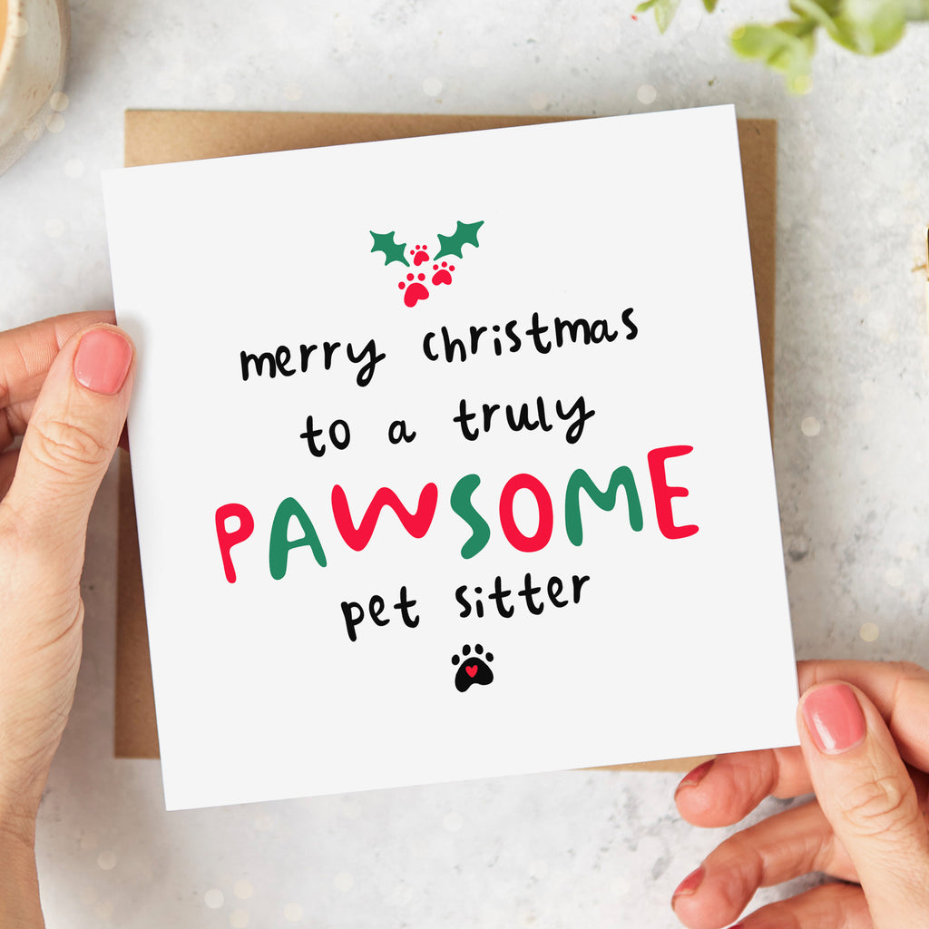 Pet Sitter Pawsome Christmas Card
