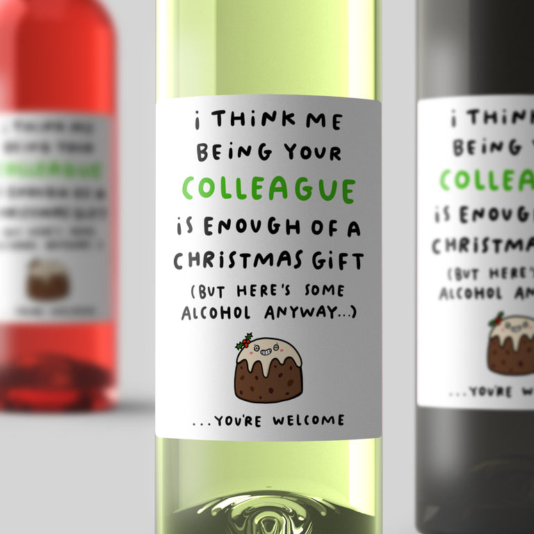 Colleague Enough Christmas Wine Label