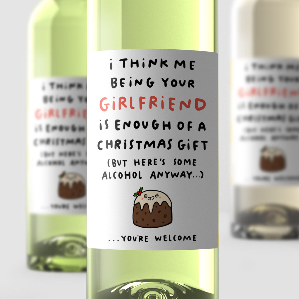 Girlfriend Enough Christmas Wine Label