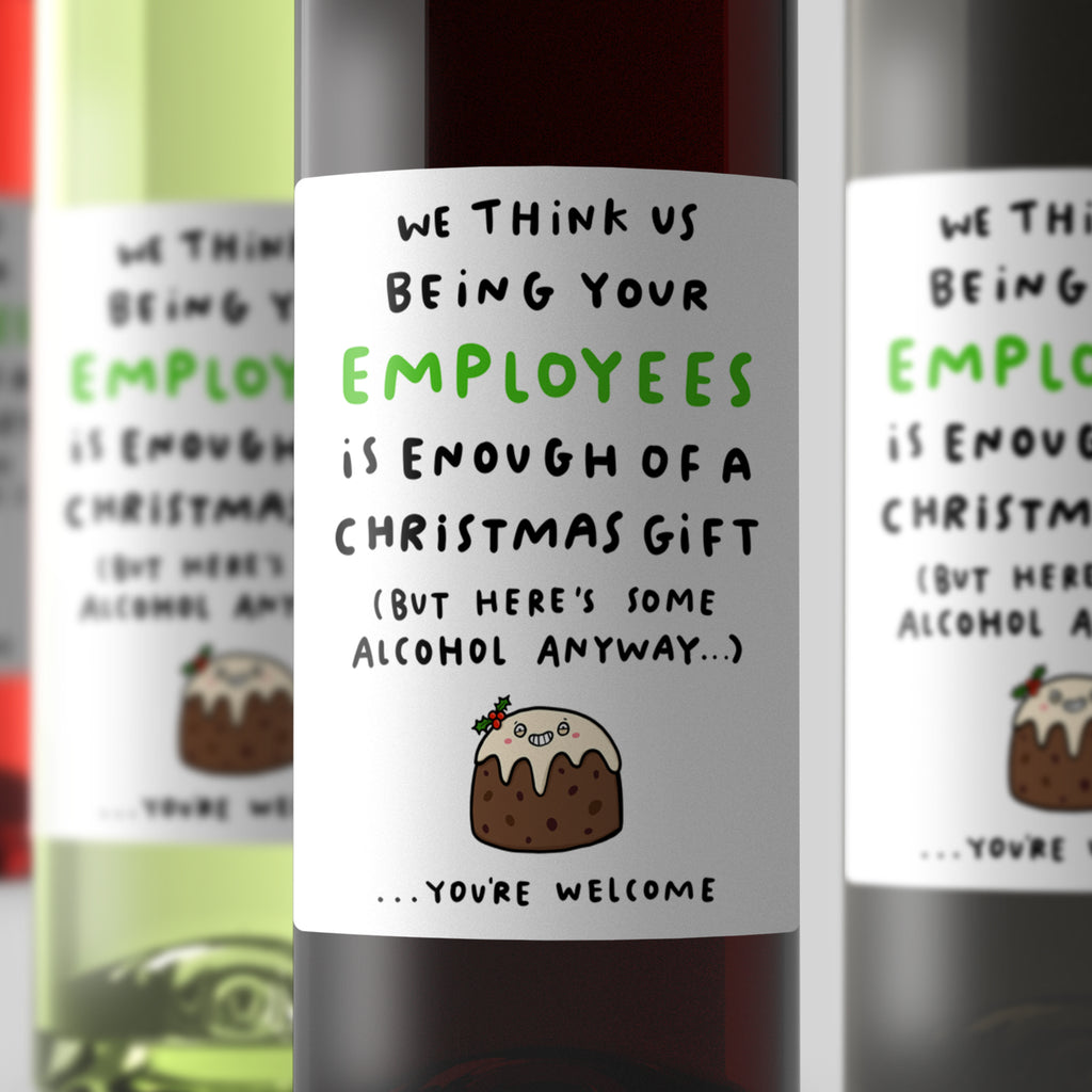 Employee Enough Christmas Wine Label