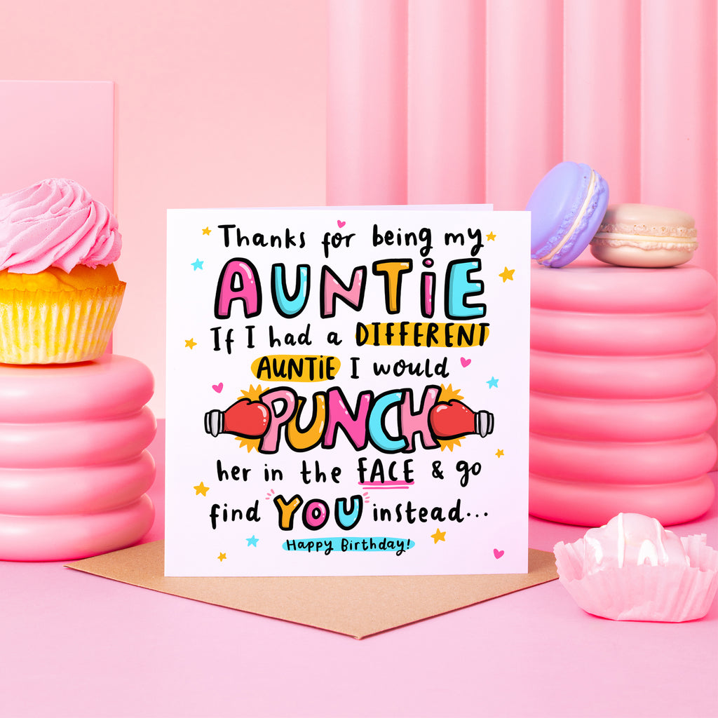 Auntie Punch In The Face Birthday Card