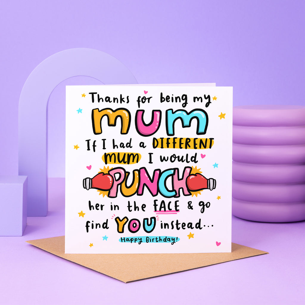Mum Punch In The Face Birthday Card