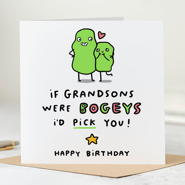 Grandson Bogey Birthday Card