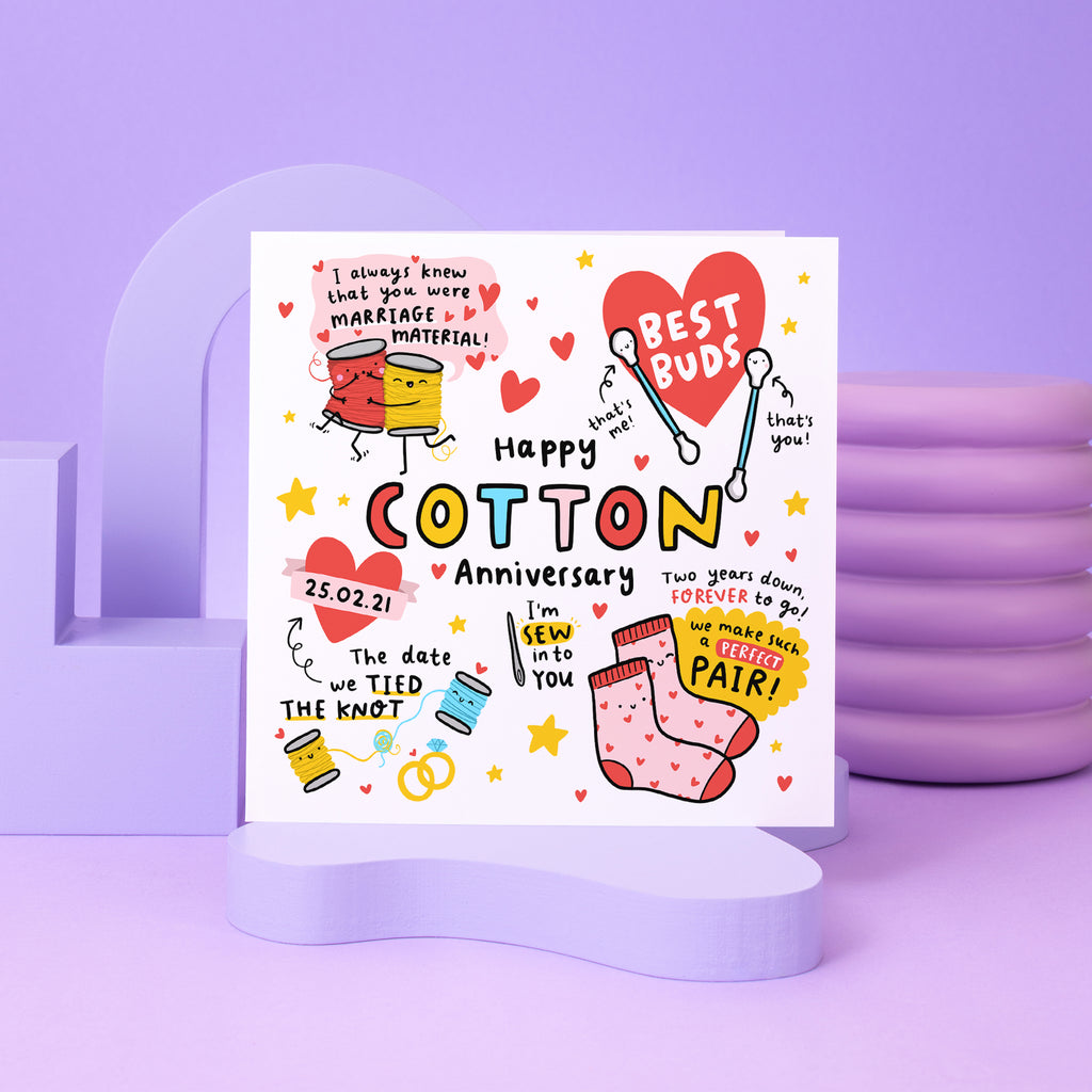 Cotton Anniversary Personalised Date Card