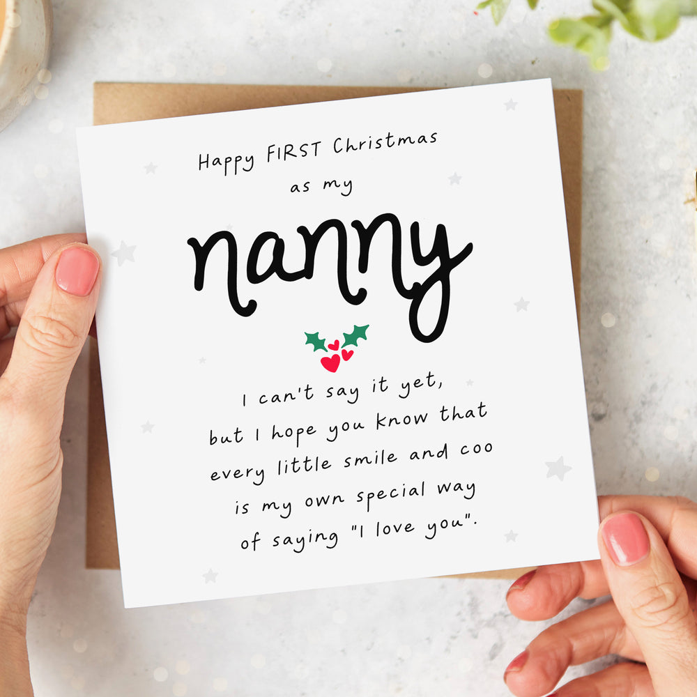 First Christmas as My Nanny Sweet Poem Christmas Card ‐ Arrow