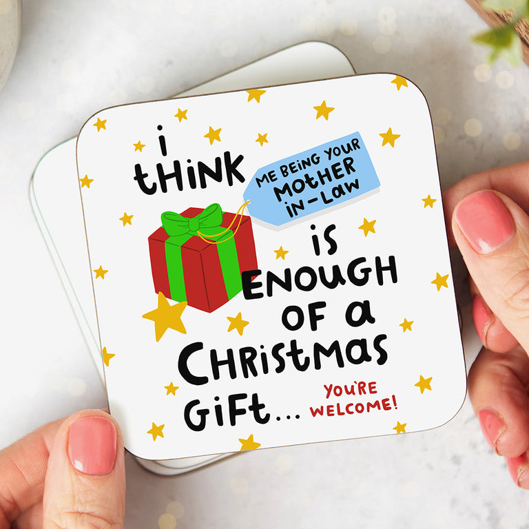 Mother-in-law Enough Christmas Coaster