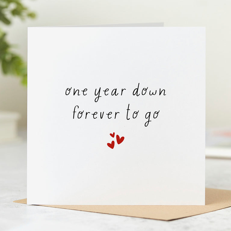 1st Anniversary Card - One Year Down