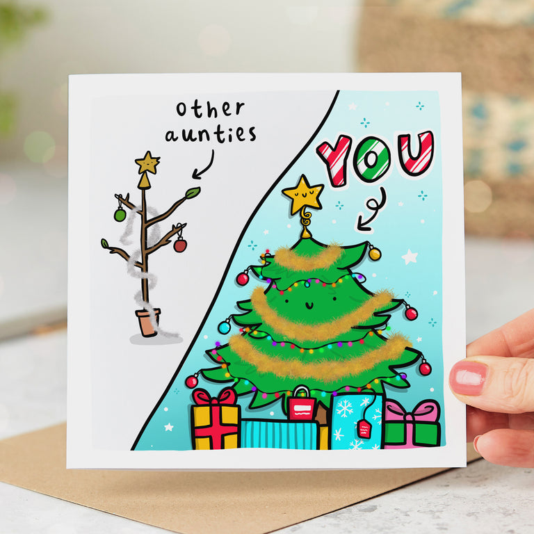 Auntie Christmas Tree Card
