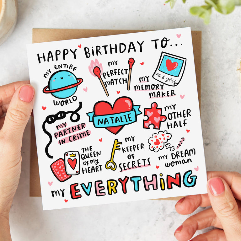 My Everything Queen of My Heart Birthday Card