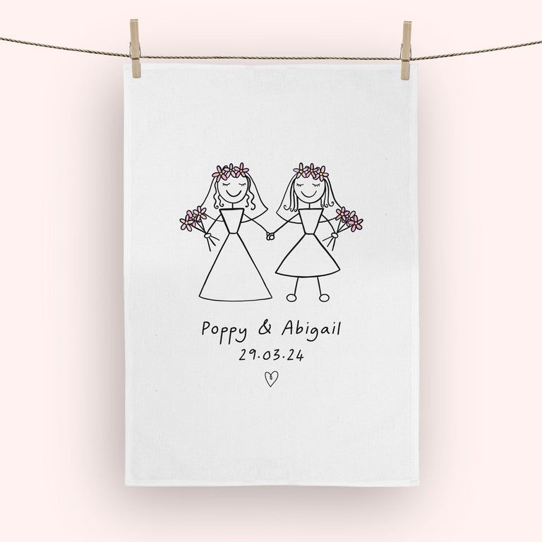Personalised Brides Tea Towel