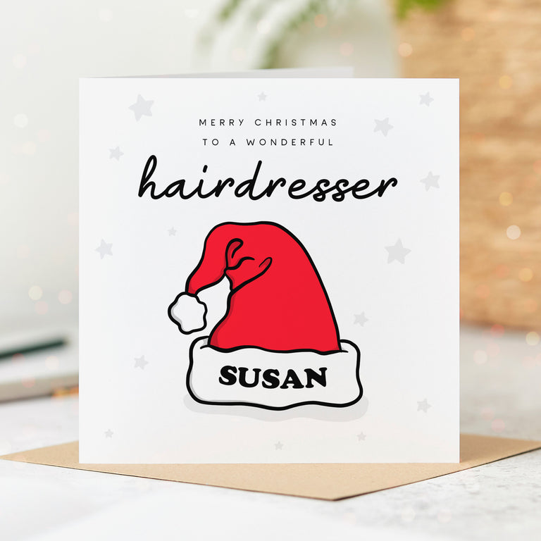 Hairdresser Wonderful Personalised Christmas Card
