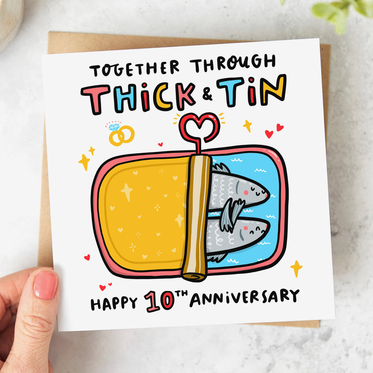 Thick and Tin 10th Anniversary Card