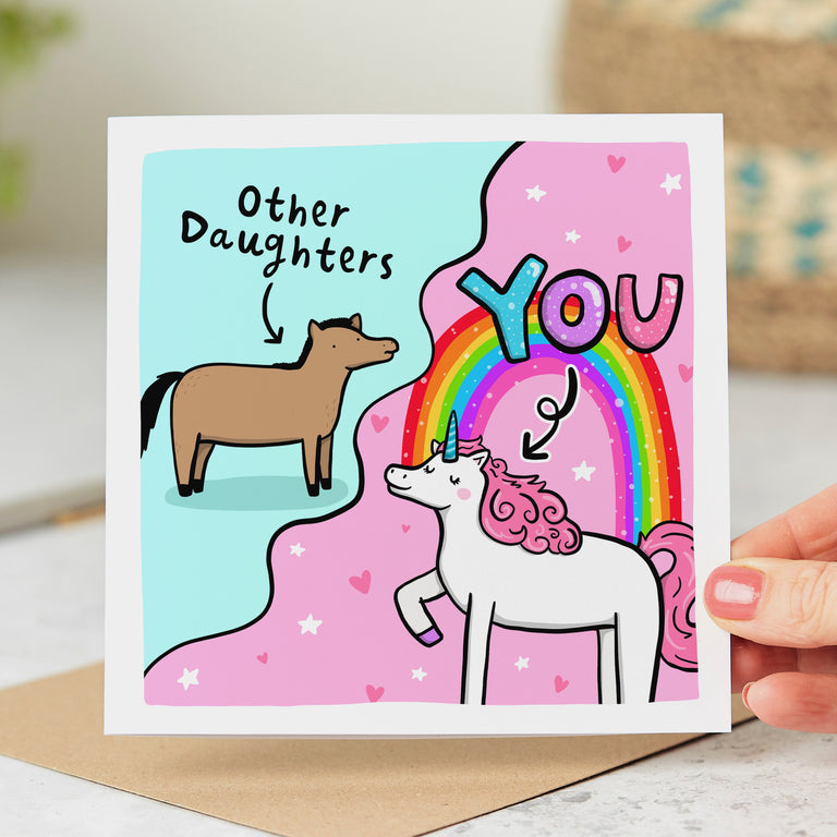 Daughter Unicorn Birthday Card