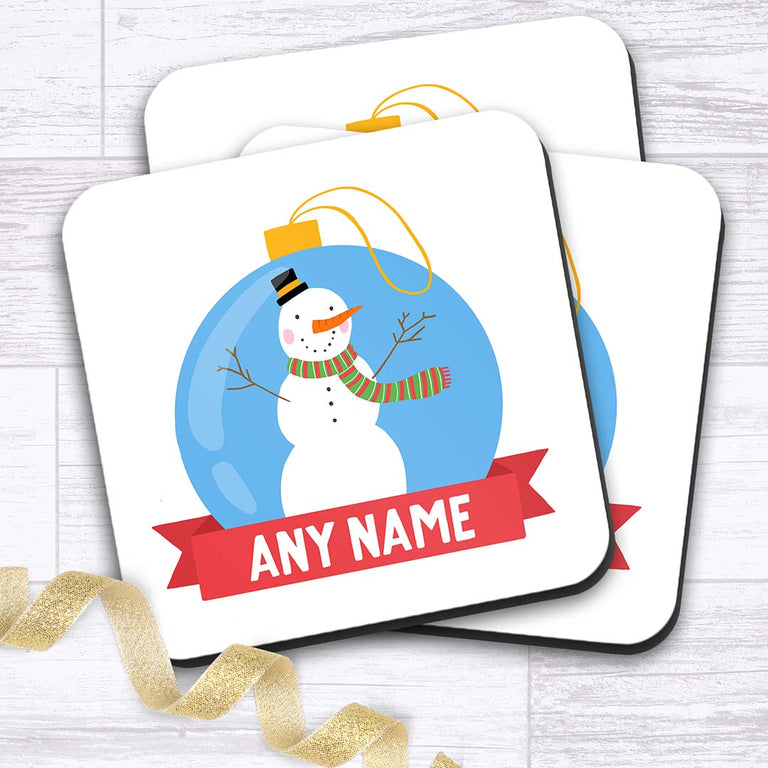 Personalised Christmas Coaster - Snowman