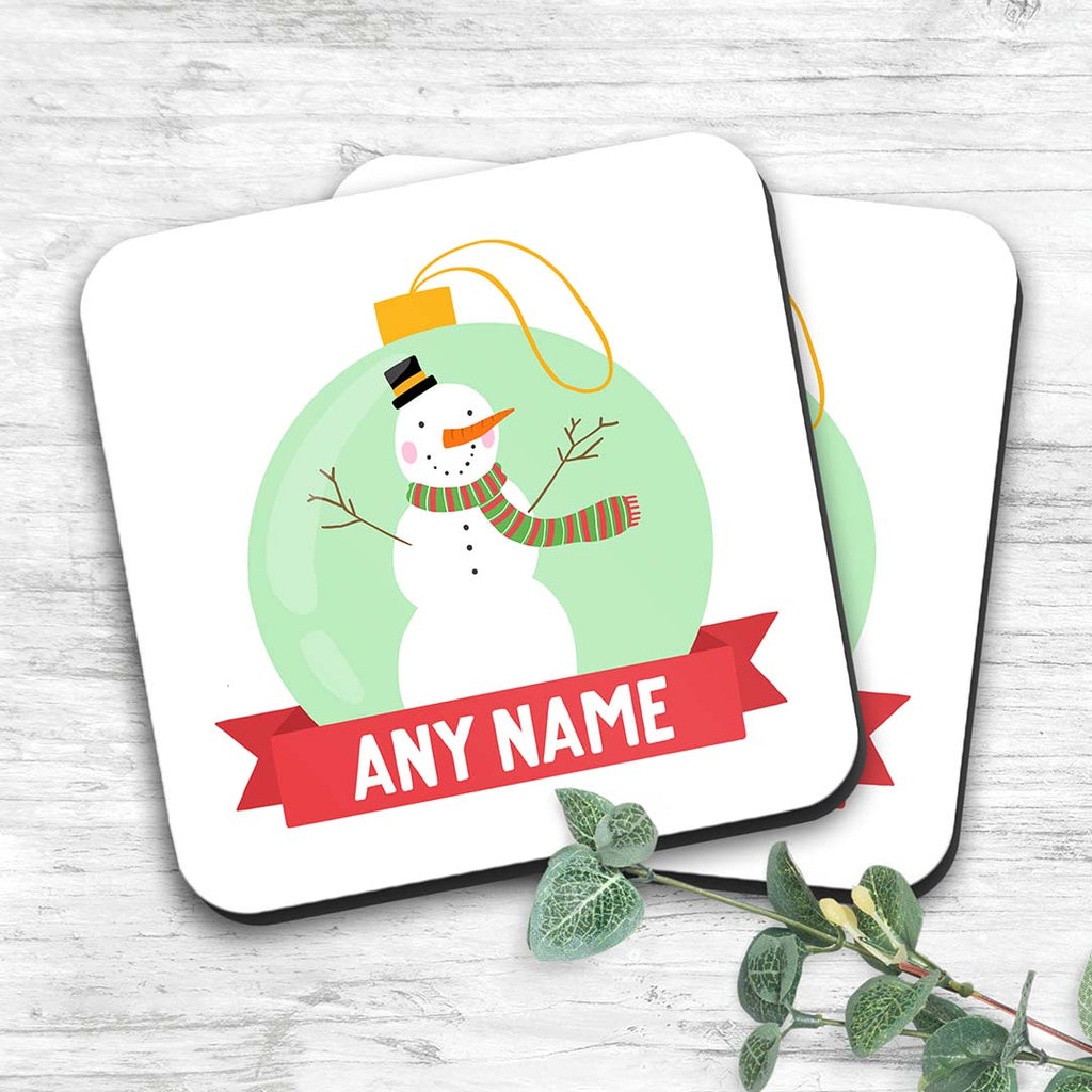 Personalised Christmas Coaster - Snowman