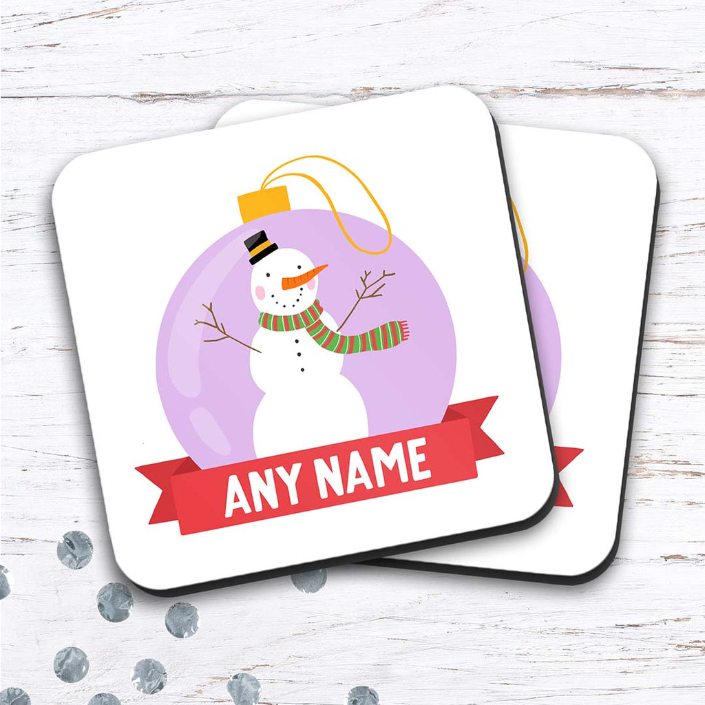 Personalised Christmas Coaster - Snowman