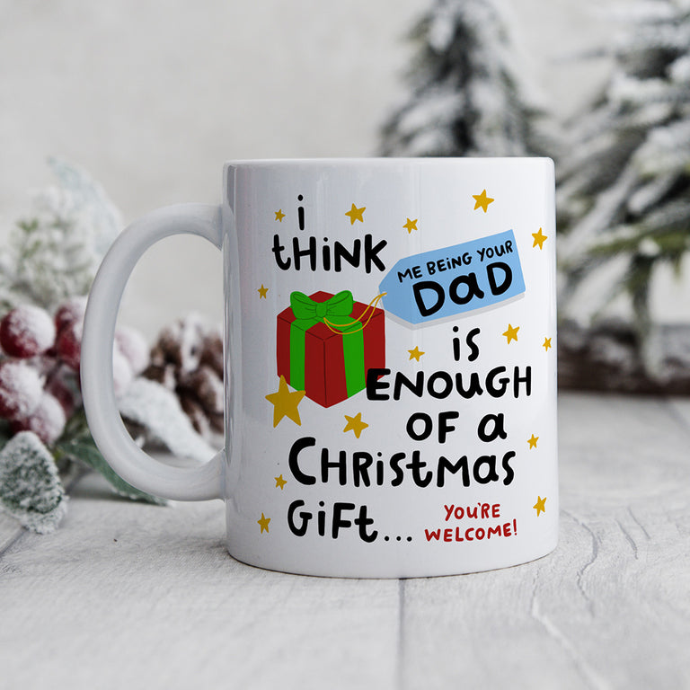 Personalised Christmas Mug - Dad Enough