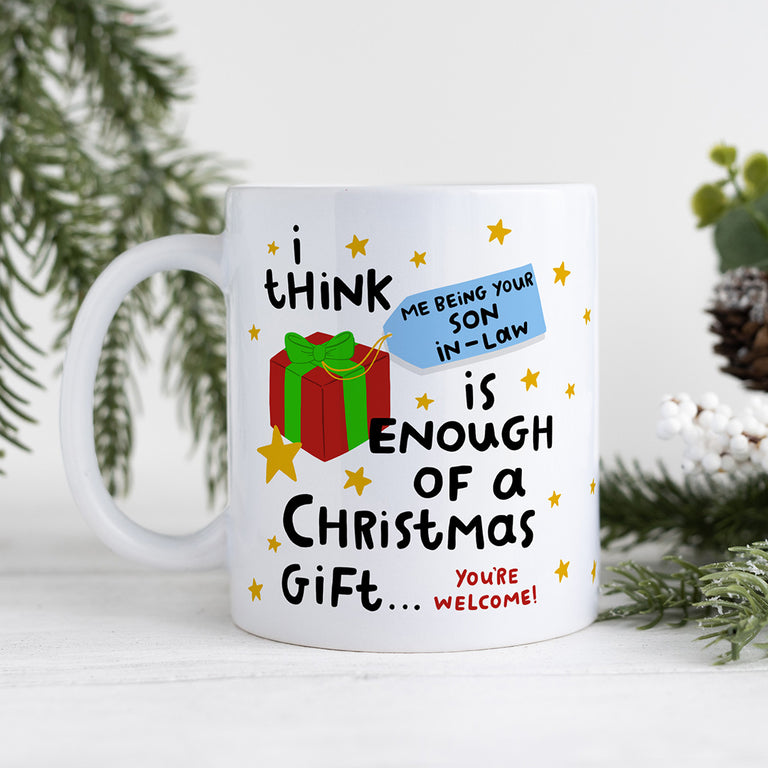 Personalised Christmas Mug - Son-In-Law Enough