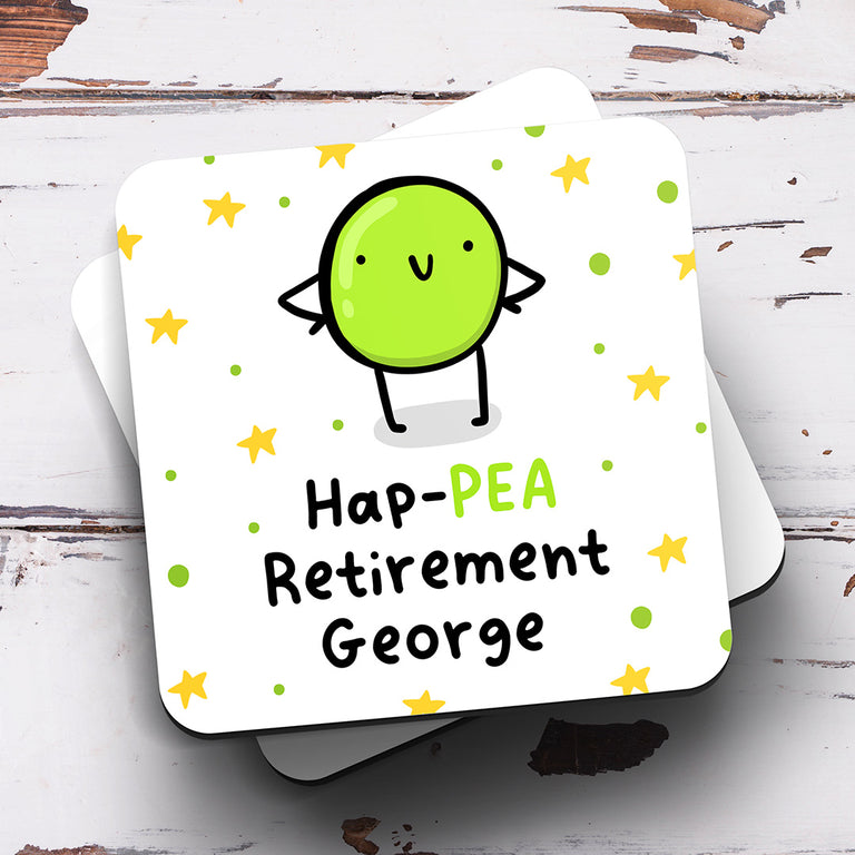 Personalised Coaster - Hap-pea Retirement