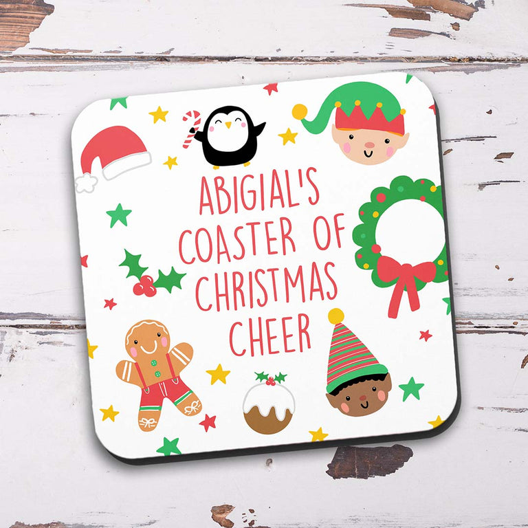 Personalised Christmas Coaster - Christmas Cheer