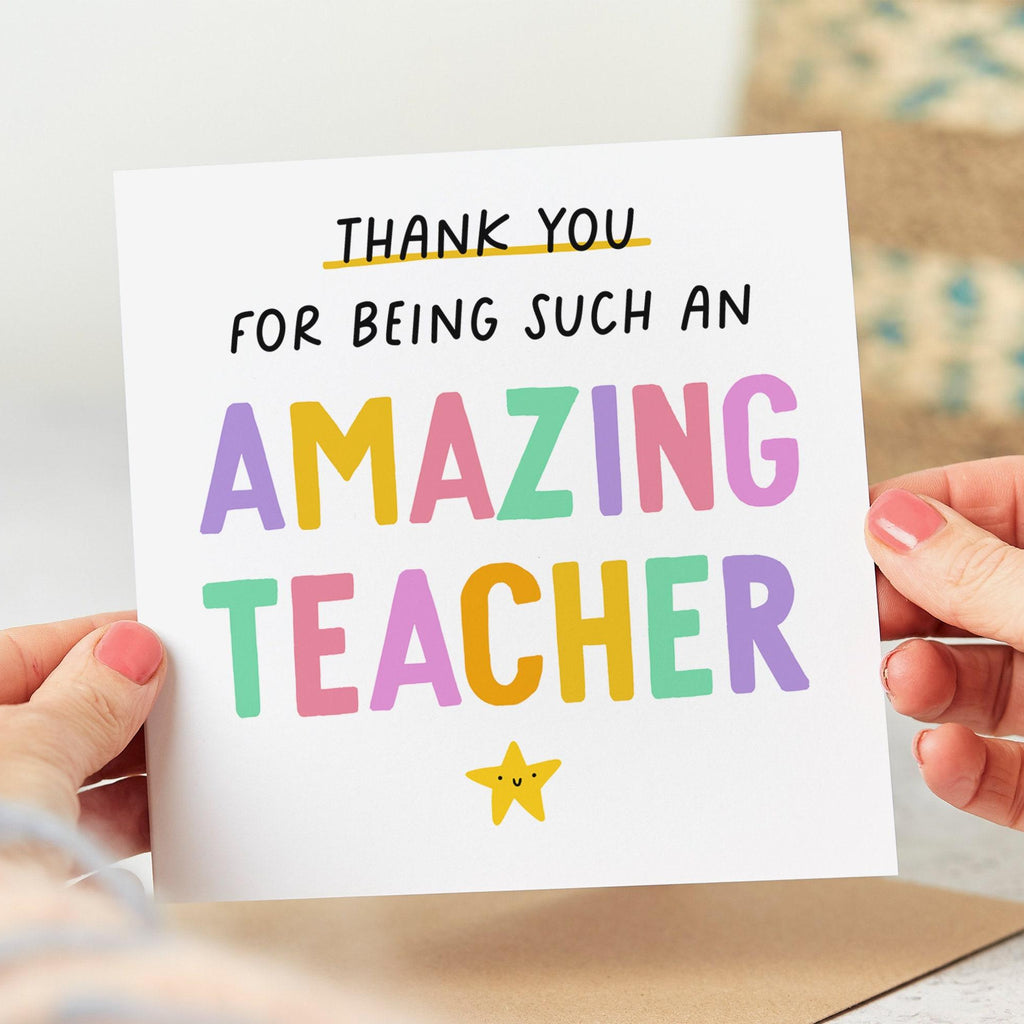 Teacher Thank You Card, Thank You For Being Such An Amazing Teacher, Big Thank Teacher, End Of Term, End Of School, Teacher Appreciation