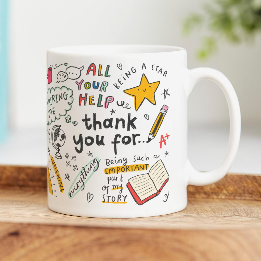 Teacher Thank You Mug - Thank You For... | Nursery, Daycare, Teaching Assistant, Coach, Learning Assistant, SENCO Gift | End of School Gift
