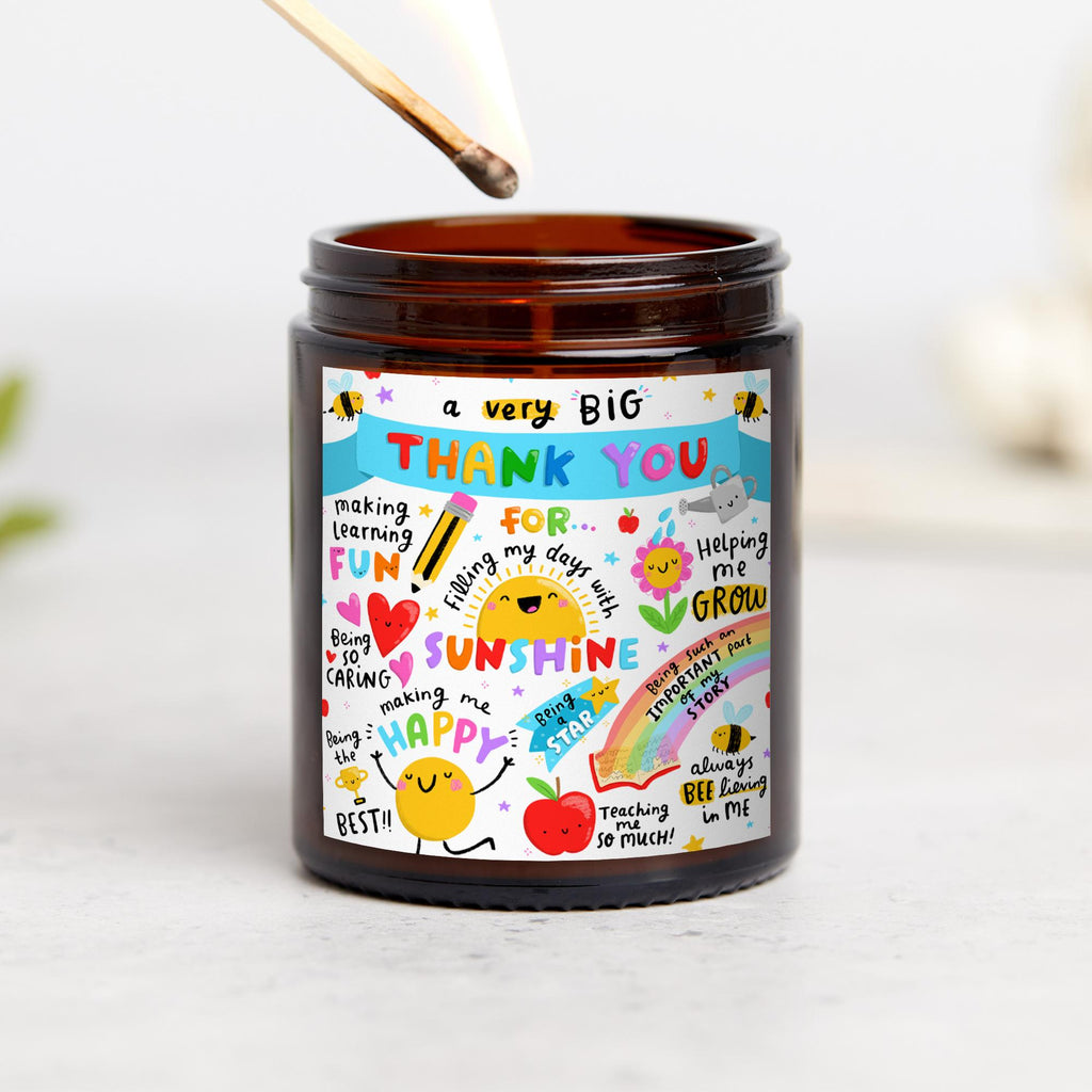 A Very Big Thank You - Teacher Candle - End Of School Gift, Christmas Teacher Present, Appreciation Thank You Gift - Teacher, Teaching assistant, Head teacher, Nursery Daycare, Childminder, SENCO