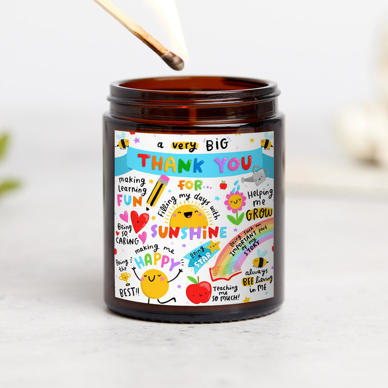 A Very Big Thank You - Teacher Candle - End Of School Gift, Christmas Teacher Present, Appreciation Thank You Gift - Teacher, Teaching assistant, Head teacher, Nursery Daycare, Childminder, SENCO