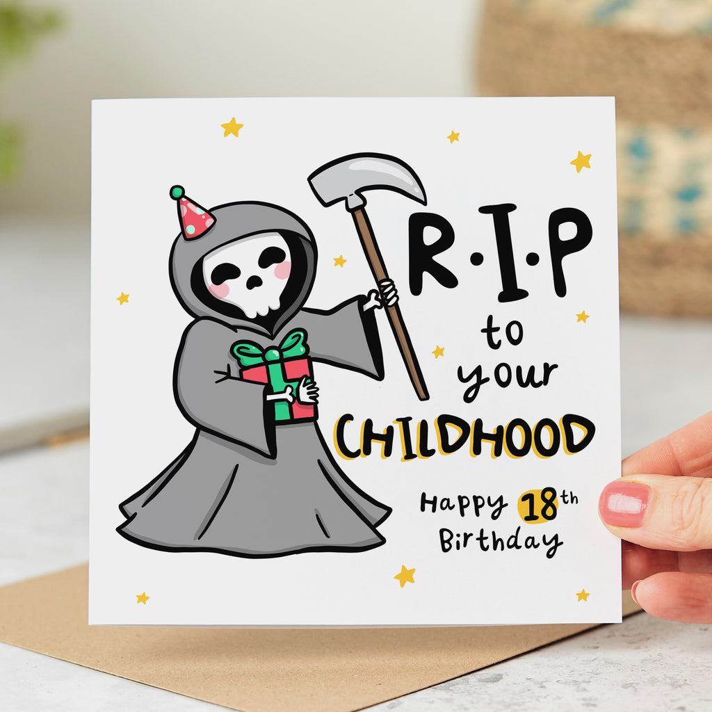 18th Birthday Card RIP Childhood
