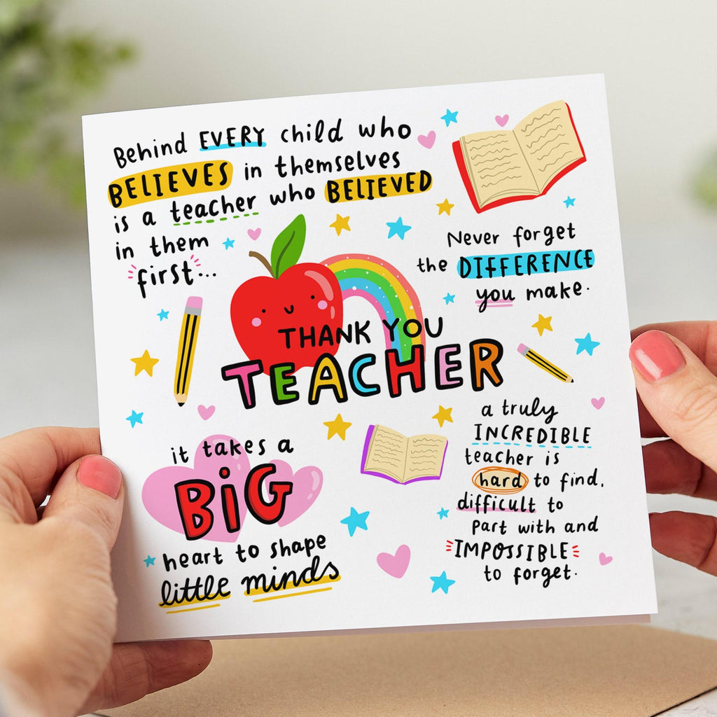 Thank You Teacher Card - Best Teacher Card - End Of Term - End Of School - Teacher Appreciation