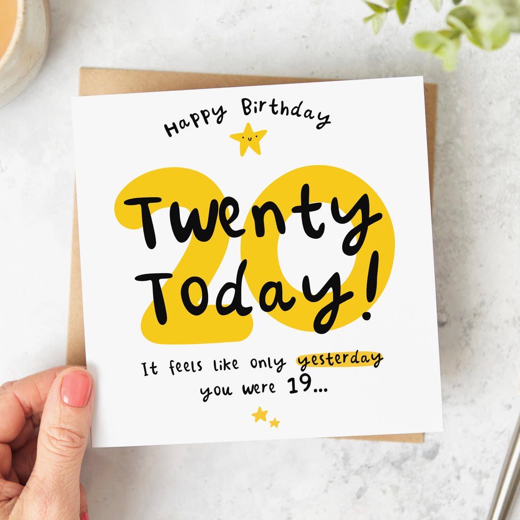 Twenty Today 20th Birthday Card