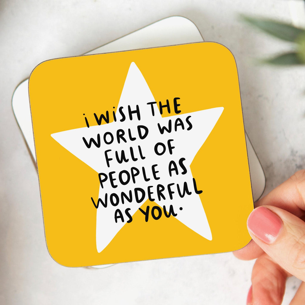 As Wonderful As You Coaster - Gold Star - Thank You Gift, Friendship Gift, Teacher, Doctor, Nurse, Coworker, Best Friend